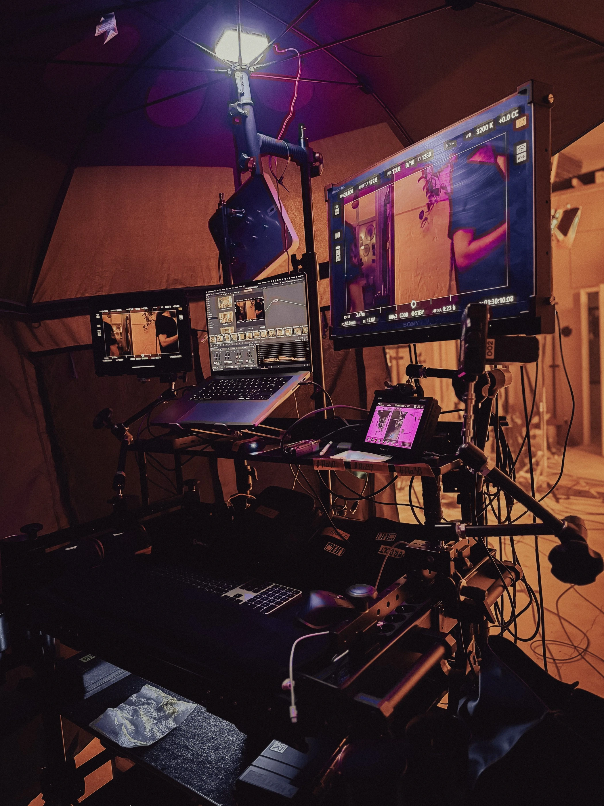 Monitoring on a night shoot