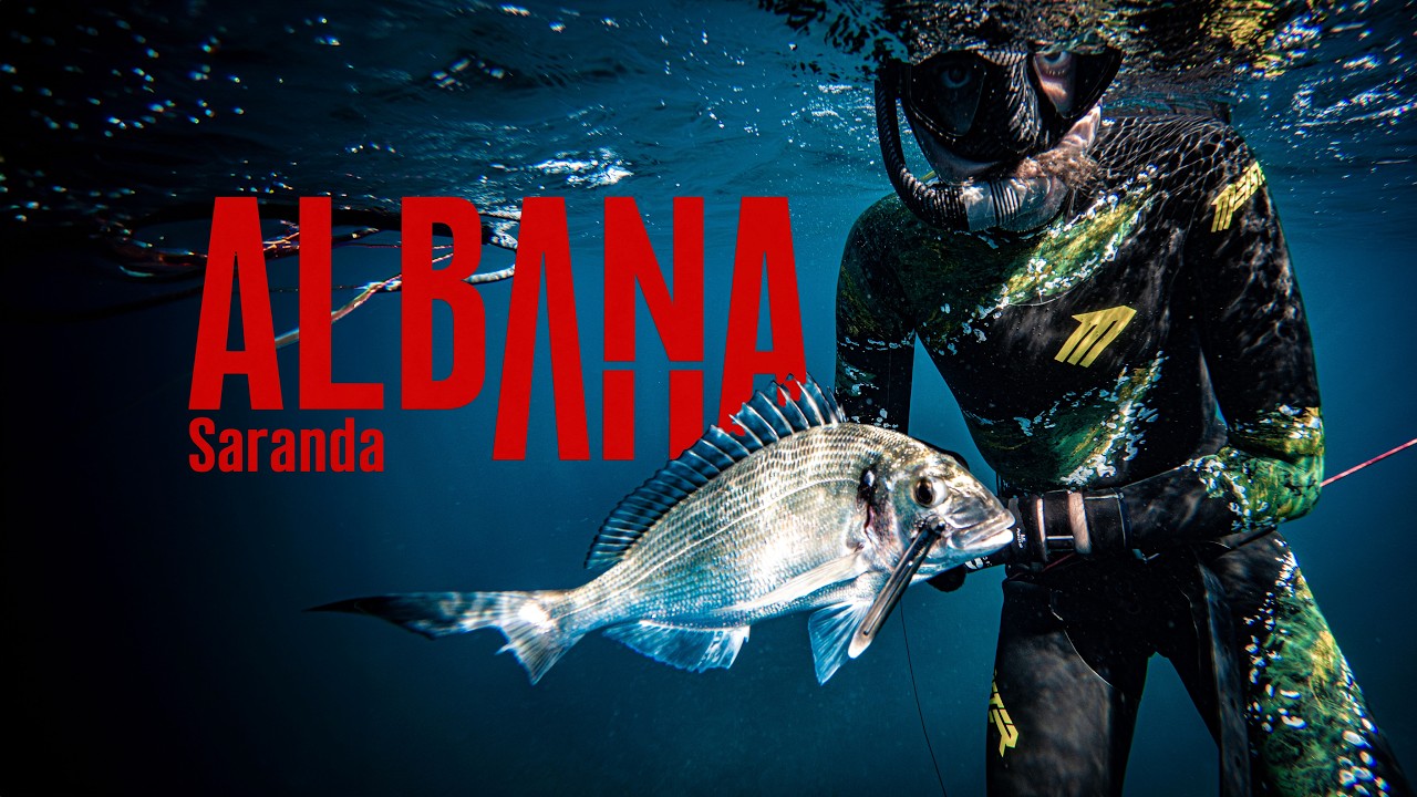 Albania film cover showing a diver underwater near Saranda